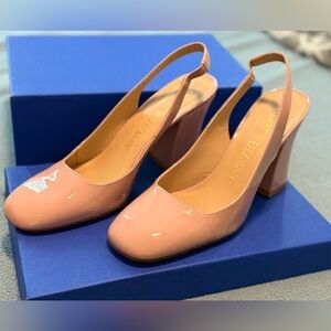 Stuart Weitzman Blush Block Heel Slingbacks